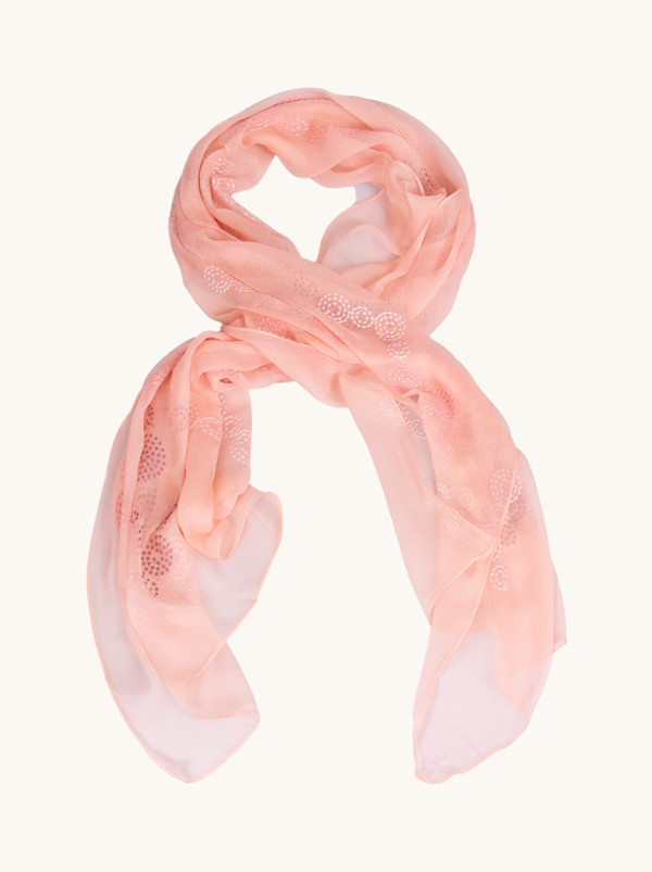 Visitor scarf in peach pink color 65cm x 180cm