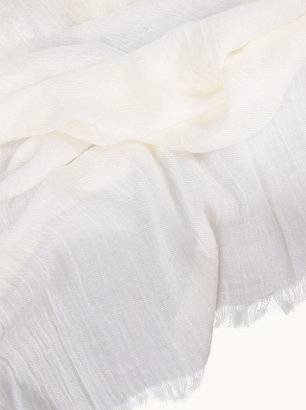 Light shawl in ecru color 100 cm x 190 cm