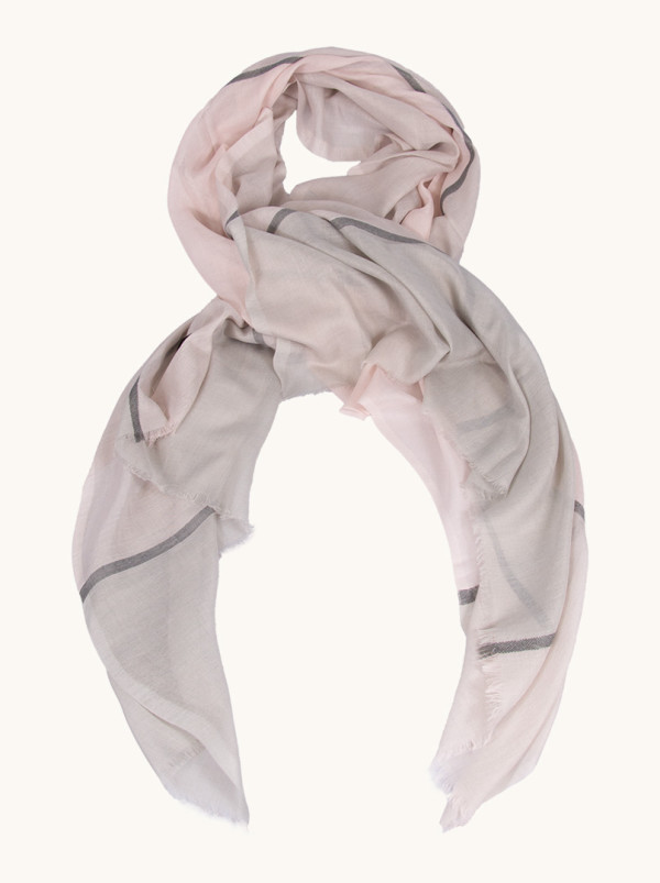 Light gray and pink scarf 100 cm x 200 cm
