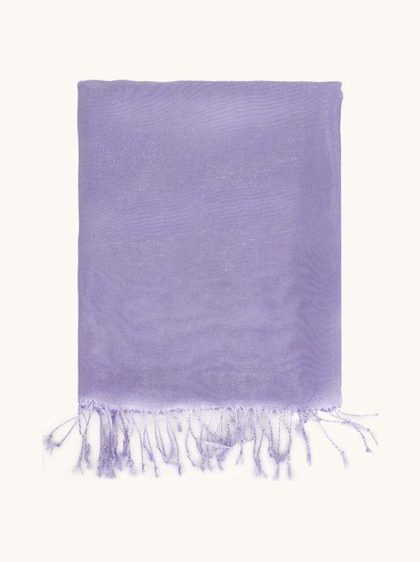 Purple formal scarf with tassels 80cm x 200cm