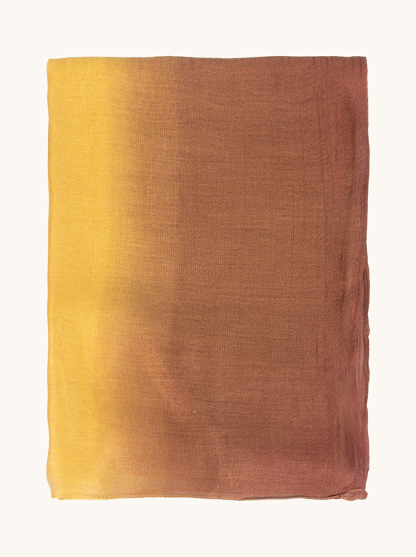 Evening shawl shaded yellow and beige 80cm x 190cm