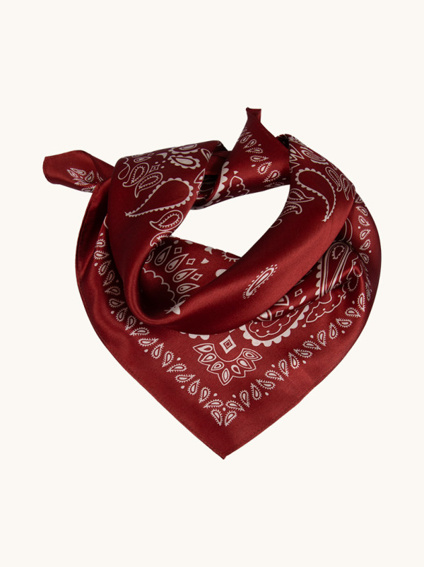 Apaszka jedwabna bordowa Rubinowy Kod 53x53 cm