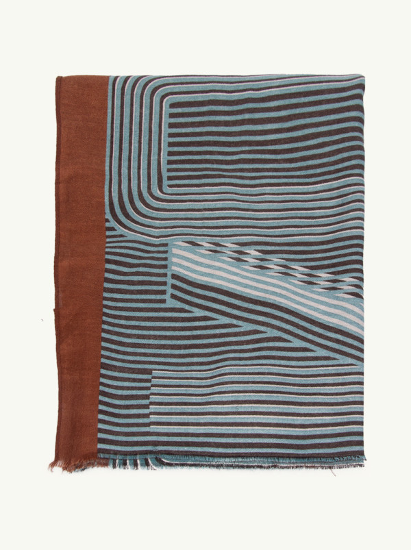 Viscose scarf with geometric patterns, 85cm x 180cm