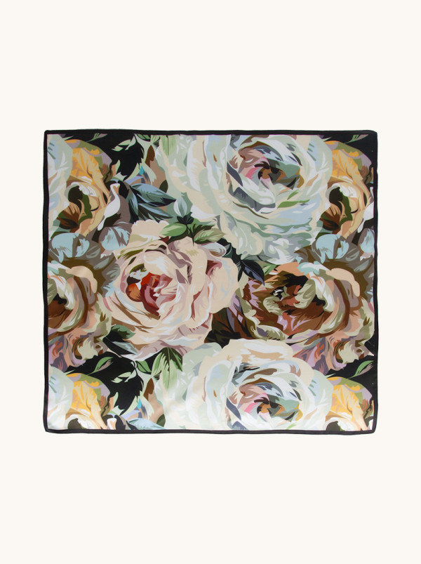 Apaszka jedwabna Ekspresyjne róże 65x65 cm