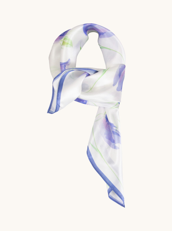 Apaszka jedwabna Fioletowa Symfonia 65x65 cm