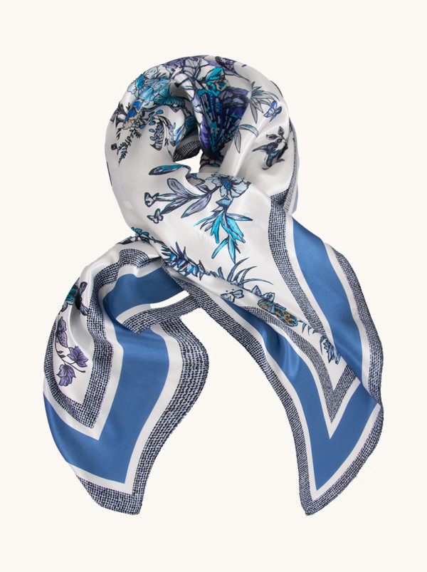 Apaszka jedwabna Zaczarowany ogród 90cm x 90cm