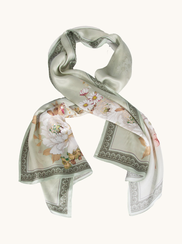 Szal jedwabny Echo wiosny 55 cm x 175 cm