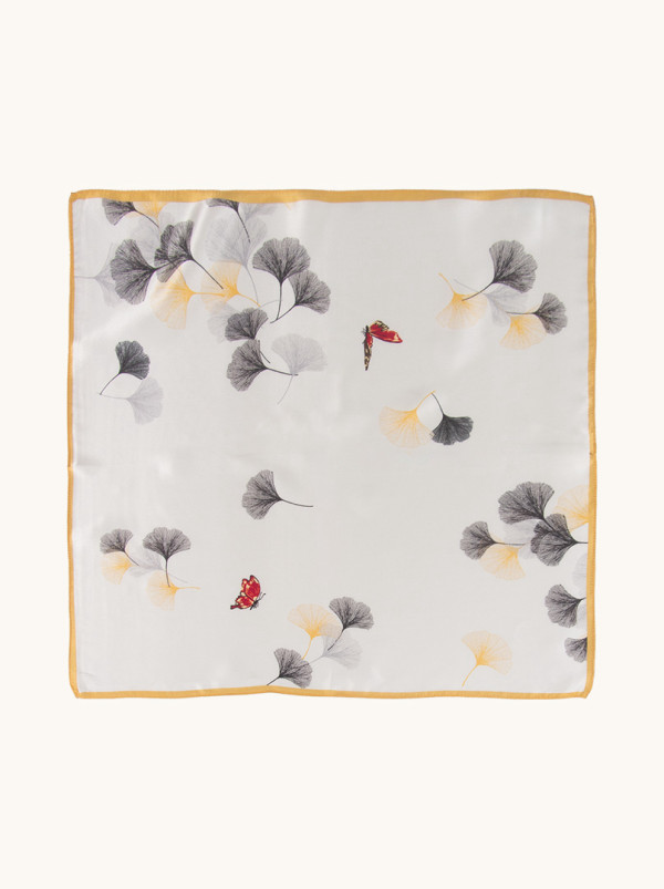 Apaszka  jedwabna kremowa Lekkość natury 53x53 cm