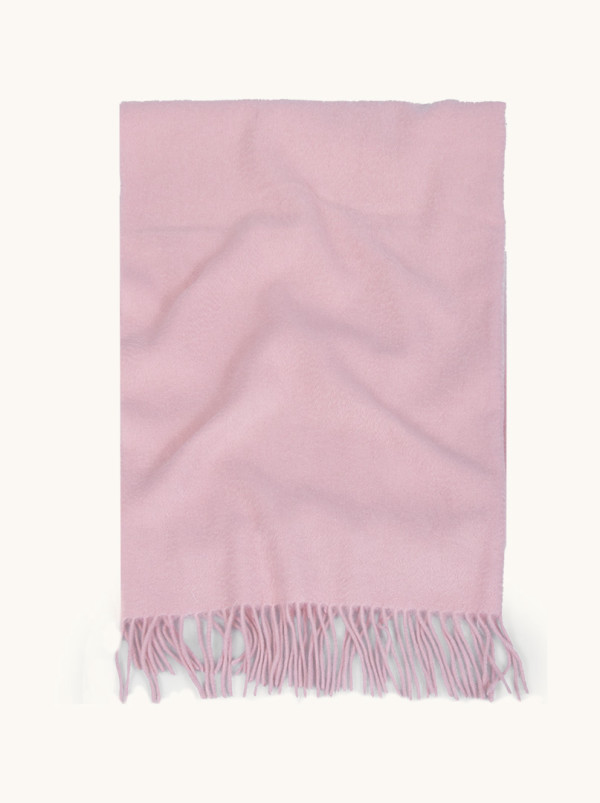Ciepły ekskluzywny kaszmirowy szal delikatny róż 70 cm x 180 cm PREMIUM
