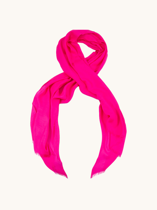 Szal 100% wełna w kolorze fuksji 60 cm x 180 cm