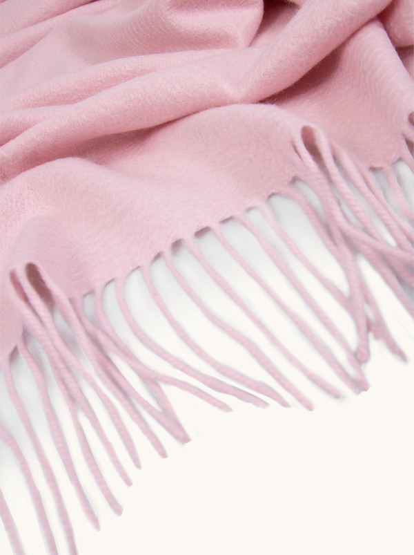 Ciepły ekskluzywny kaszmirowy szal delikatny róż 70 cm x 180 cm PREMIUM