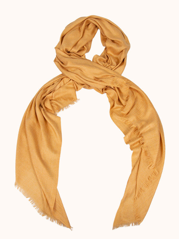 Light yellow viscose scarf, 80 cm x 180 cm