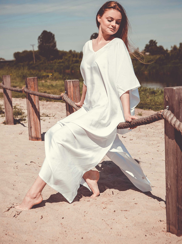 Lightweight white summer tunic