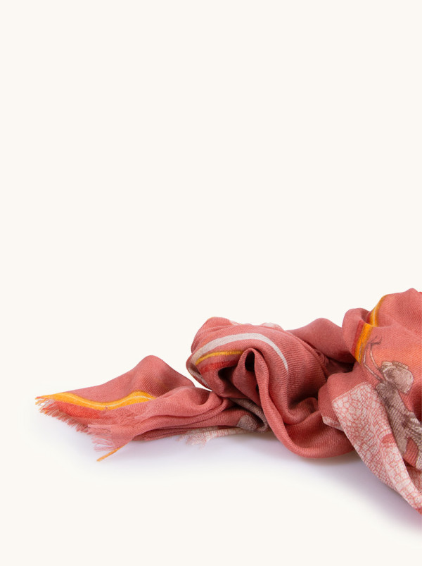 Kaszmirowy szal z motywem ważek