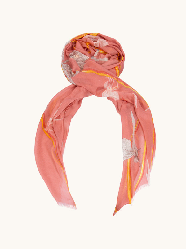 Kaszmirowy szal z motywem ważek