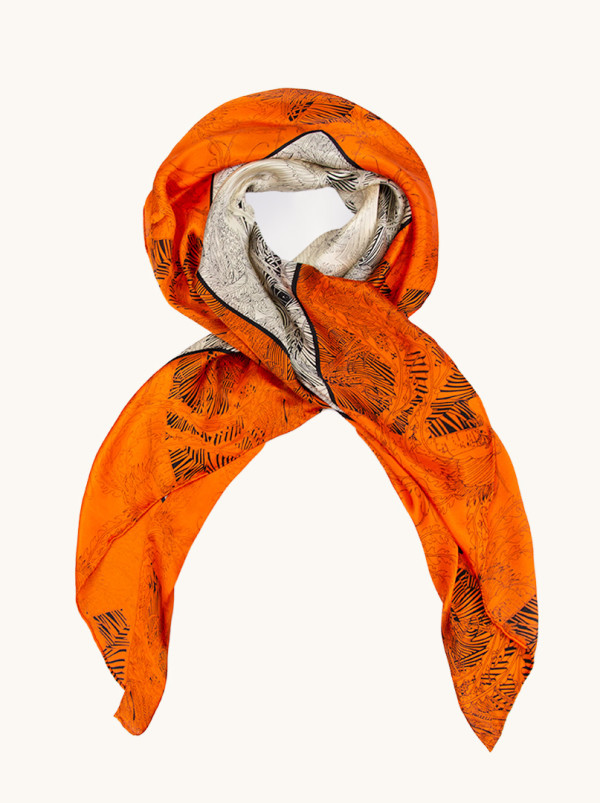 Silk scarf XXL
