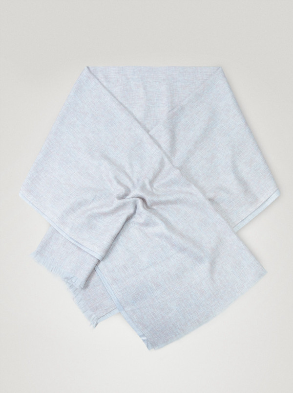 ciepły szal z wełną dwustronny z delikatnym wzorem