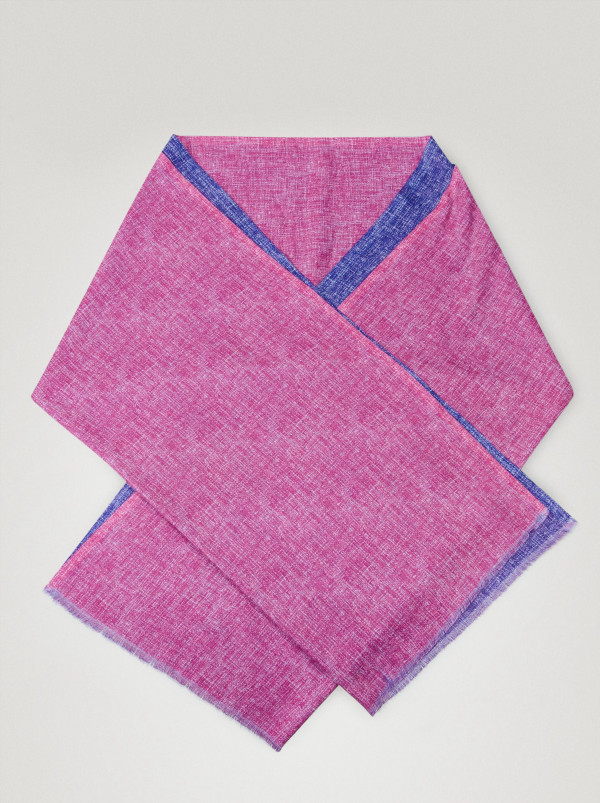 ciepły szal z wełną dwustronny z delikatnym wzorem