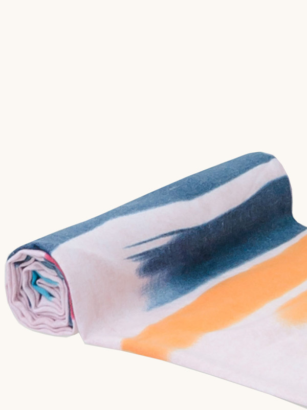 Ciepły szal z wełną w kolorowe pasy 70 cm x 190 cm