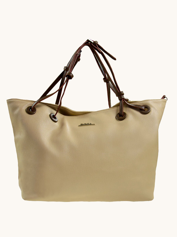 Duża Miekka Torba DOCA w Kolorze Beżowym