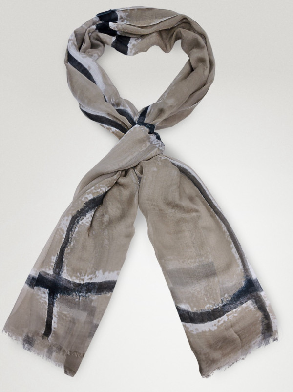 cienki szal w dużą kratę