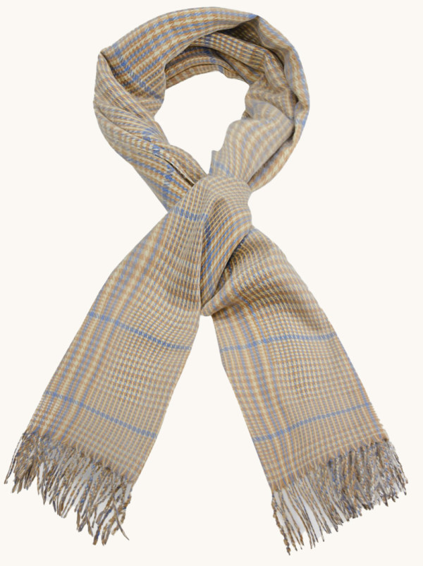 Ciepły szal w kratę 70 cm x 200 cm