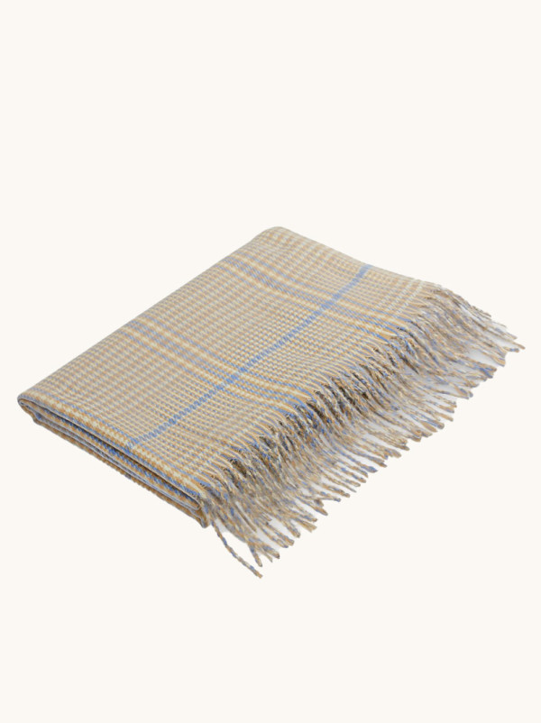 Ciepły szal w kratę 70 cm x 200 cm