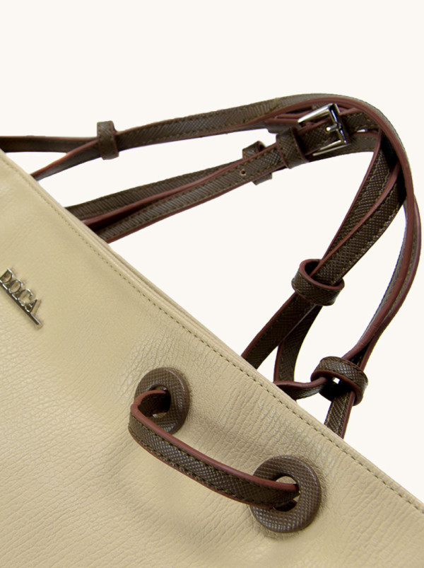 Duża Miekka Torba DOCA w Kolorze Beżowym