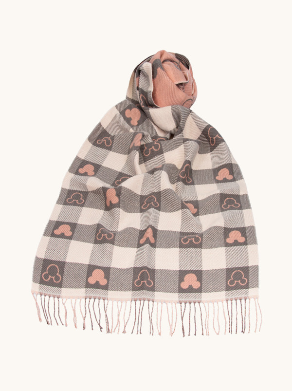 Warm Pink Checkered Scarf 