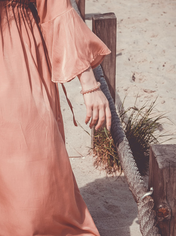 BRANSOLETKA BEŻOWY KWARC BY DZIUBEKA