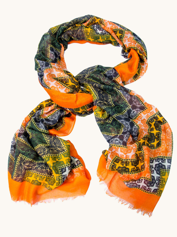 Lekki szal z bawełny i wiskozy