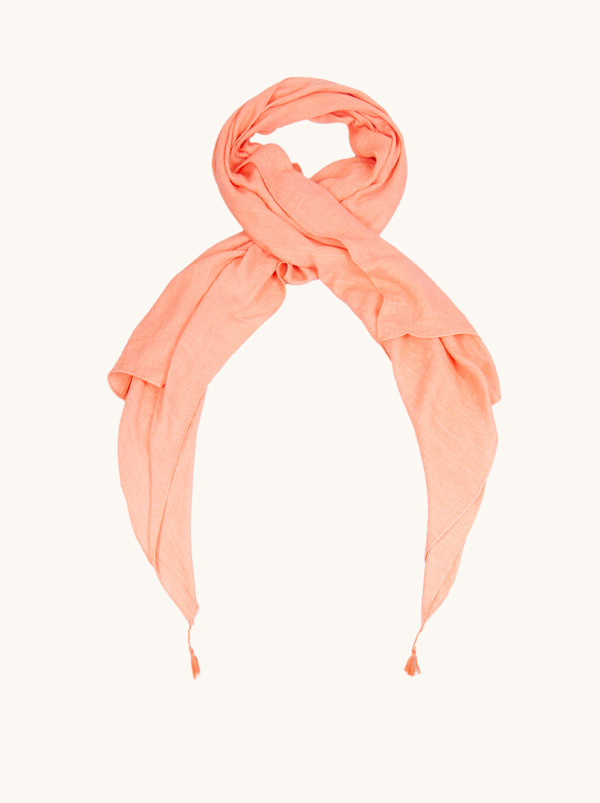 Szal lekki z wiskozy pomarańczowy 70 cm  x 190 cm