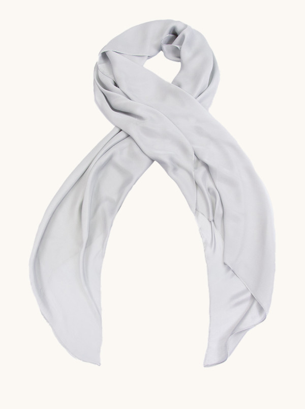 Szal jedwabny szary 55 cm x 175 cm