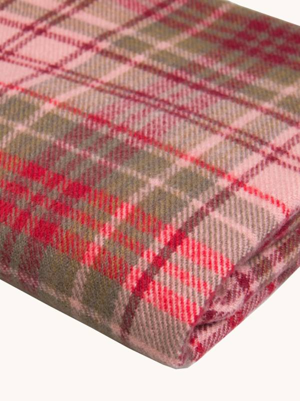 Szal ciepły w kratę czerwony 70 cm x 200 cm