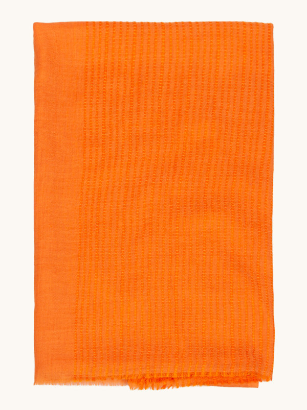 Szal z wełną pomarańczowy 90x190 cm