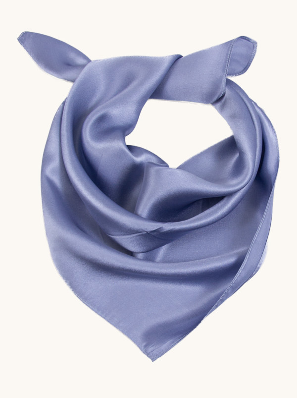 Apaszka jedwabna gładka w kolorze jeans 53x53 cm