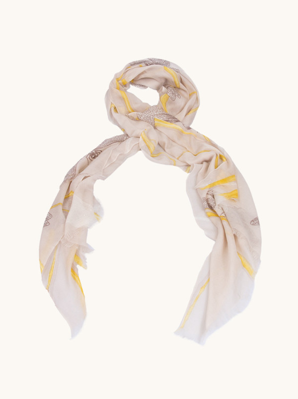 Kaszmirowy szal z motywem ważek