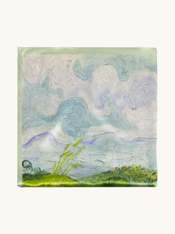 Apaszka jedwabna w malarski krajobraz 90x90 cm