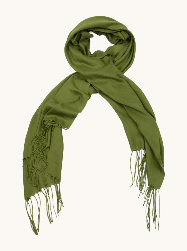 Szal 100% wiskoza w kolorze  zielonym  70 cm x 190 cm