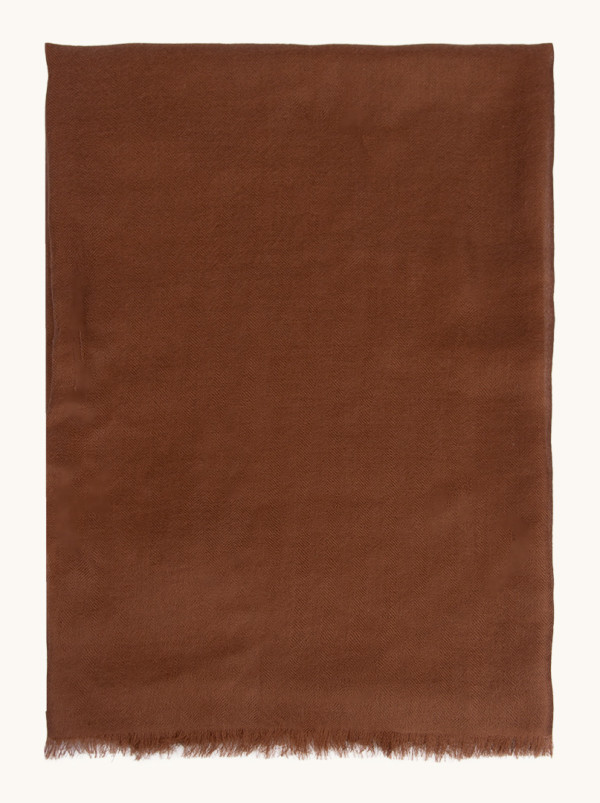 Luksusowy miękki szal kaszmirowy brązowy 95x200 cm PREMIUM