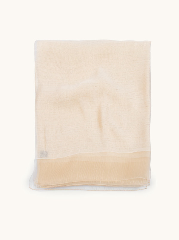 Beige formal scarf with shiny threads 190 cm