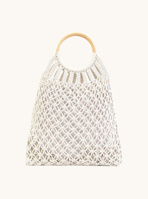 Biała Torba Plażowa Pleciona DOCA