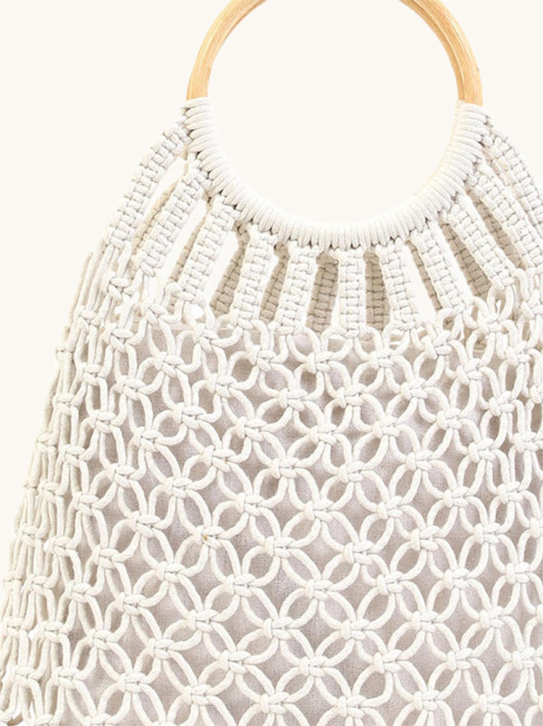 Biała Torba Plażowa Pleciona DOCA