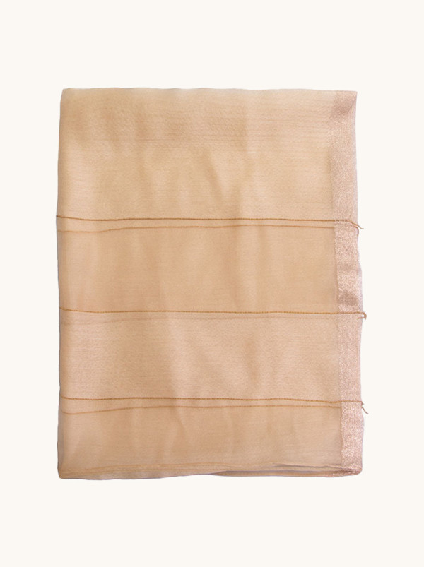Beige formal scarf with shiny threads 180 cm