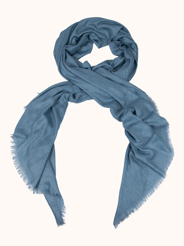 Light blue viscose scarf, 80 cm x 180 cm