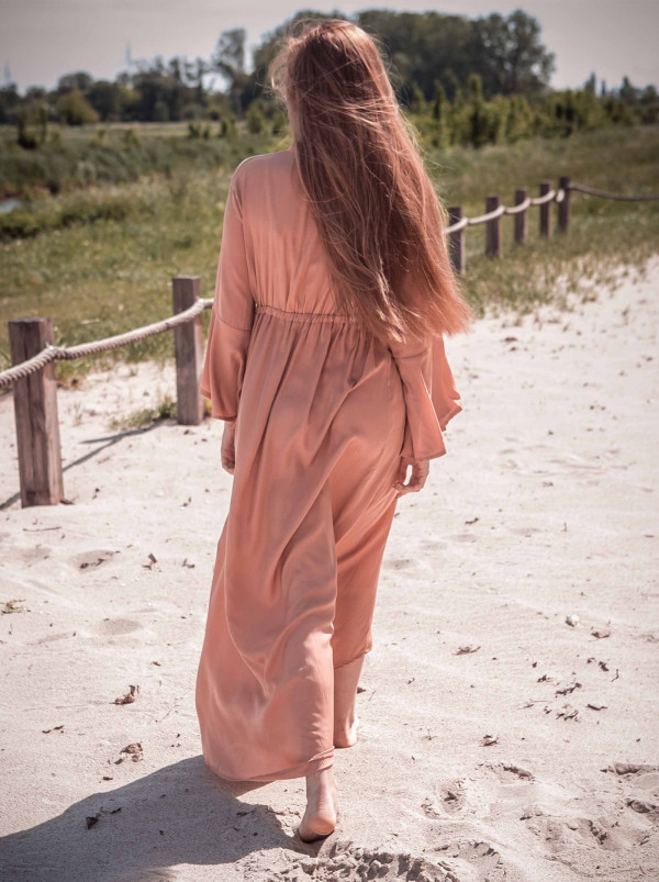 A lightweight summer tunic in a warm caramel shade