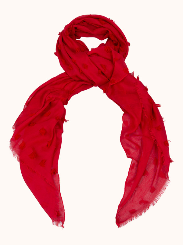 Szal w kolorze czerwonym 90 cm x 170 cm