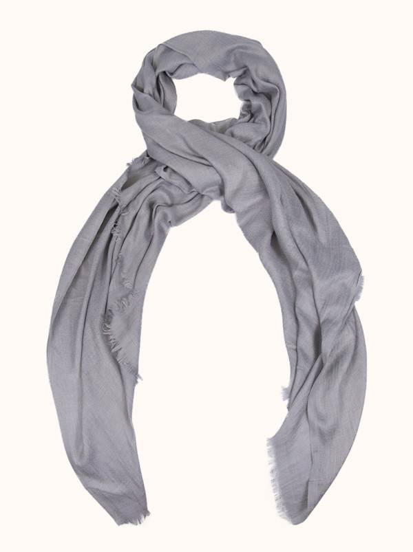 Light gray viscose scarf, 80 cm x 180 cm
