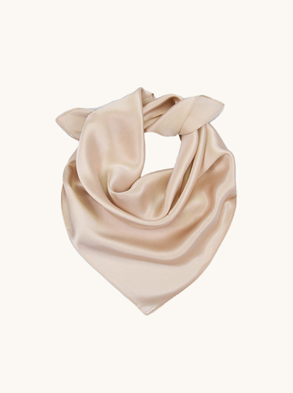 Apaszka jedwabna gładka beżowa 53x53 cm