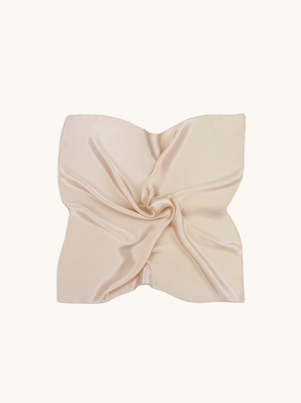 Apaszka jedwabna gładka beżowa 53x53 cm